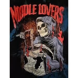 Romwe Skeleton Noodle Lovers Tee Size Xl Grim Reaper A106 Excellent